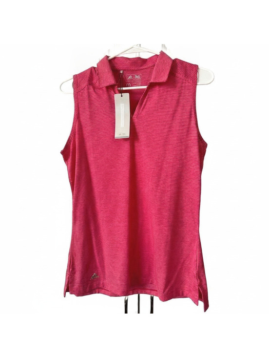 adidas Tops - NWT Adidas Ultimate365 Sleeveless Golf Polo M Pink Heather Collared V-Neck $60